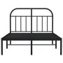 Bed frame with black metal headboard 120x190 cm by vidaXL, Beds and slatted bases - Ref: Foro24-353632, Price: 116,74 €, Disc...