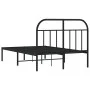 Bed frame with black metal headboard 120x190 cm by vidaXL, Beds and slatted bases - Ref: Foro24-353632, Price: 116,74 €, Disc...