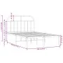 Bed frame with black metal headboard 120x190 cm by vidaXL, Beds and slatted bases - Ref: Foro24-353632, Price: 116,74 €, Disc...