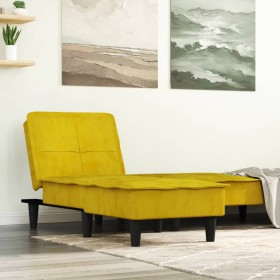 Sofá diván de terciopelo amarillo