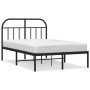Bed frame with black metal headboard 120x200 cm by vidaXL, Beds and slatted bases - Ref: Foro24-353633, Price: 114,24 €, Disc...