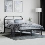 Bed frame with black metal headboard 120x200 cm by vidaXL, Beds and slatted bases - Ref: Foro24-353633, Price: 114,24 €, Disc...