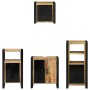 Juego de muebles de baño 4 pcs Marrón Madera de mango maciza