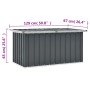 Graue Garten-Aufbewahrungsbox 129x67x65 cm von vidaXL, Aufbewahrungsboxen für den Außenbereich - Ref: Foro24-46262, Preis: 89...