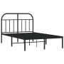 Bed frame with black metal headboard 120x200 cm by vidaXL, Beds and slatted bases - Ref: Foro24-353633, Price: 114,24 €, Disc...