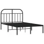 Bettgestell mit schwarzem Metallkopfteil 120x200 cm von vidaXL, Betten und Lattenroste - Ref: Foro24-353633, Preis: 112,01 €,...