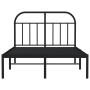 Bed frame with black metal headboard 120x200 cm by vidaXL, Beds and slatted bases - Ref: Foro24-353633, Price: 114,24 €, Disc...