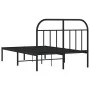 Bettgestell mit schwarzem Metallkopfteil 120x200 cm von vidaXL, Betten und Lattenroste - Ref: Foro24-353633, Preis: 112,01 €,...