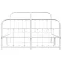 Metal bed frame with headboard and white footboard 150x200 cm by vidaXL, Beds and slatted bases - Ref: Foro24-352647, Price: ...