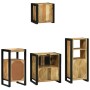 Juego de muebles de baño 4 pcs Marrón Madera de mango maciza