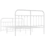 Metal bed frame with headboard and white footboard 150x200 cm by vidaXL, Beds and slatted bases - Ref: Foro24-352647, Price: ...