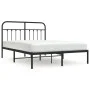 Estructura de cama con cabecero metal negro 140x190 cm de vidaXL, Camas y somieres - Ref: Foro24-352578, Precio: 111,20 €, De...