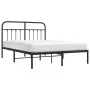 Estructura de cama con cabecero metal negro 140x190 cm de vidaXL, Camas y somieres - Ref: Foro24-352578, Precio: 111,20 €, De...
