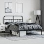 Bed frame with black metal headboard 140x190 cm by vidaXL, Beds and slatted bases - Ref: Foro24-352578, Price: 112,99 €, Disc...