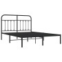 Bettgestell mit schwarzem Metallkopfteil 140x190 cm von vidaXL, Betten und Lattenroste - Ref: Foro24-352578, Preis: 112,99 €,...
