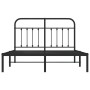 Bettgestell mit schwarzem Metallkopfteil 140x190 cm von vidaXL, Betten und Lattenroste - Ref: Foro24-352578, Preis: 112,99 €,...