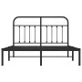 Estructura de cama con cabecero metal negro 140x190 cm de vidaXL, Camas y somieres - Ref: Foro24-352578, Precio: 111,20 €, De...