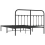 Bettgestell mit schwarzem Metallkopfteil 140x190 cm von vidaXL, Betten und Lattenroste - Ref: Foro24-352578, Preis: 112,99 €,...