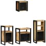 Juego de muebles de baño 4 pcs Marrón Madera de mango maciza