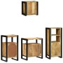 Juego de muebles de baño 4 pcs Marrón Madera de mango maciza