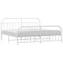 Metallbettgestell mit Kopf- und Fußteil weiß 193x203 cm von vidaXL, Betten und Lattenroste - Ref: Foro24-353708, Preis: 111,0...