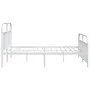 Metallbettgestell mit Kopf- und Fußteil weiß 193x203 cm von vidaXL, Betten und Lattenroste - Ref: Foro24-353708, Preis: 111,0...