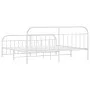 Estructura cama metal con cabecero y pie cama blanco 193x203 cm de vidaXL, Camas y somieres - Ref: Foro24-353708, Precio: 111...