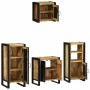 Juego de muebles de baño 4 pcs Marrón Madera de mango maciza