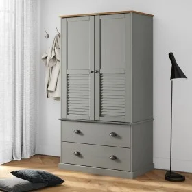 VIGO Kleiderschrank aus massivem grauem Kiefernholz 90x55x176 cm von vidaXL, Kleiderschränke - Ref: Foro24-353165, Preis: 385...