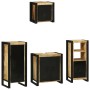 Juego de muebles de baño 4 pcs Marrón Madera de mango maciza