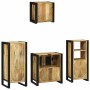 Juego de muebles de baño 4 pcs Marrón Madera de mango maciza