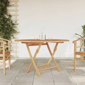 Folding garden table solid teak wood Ø 110x75 cm by vidaXL, Garden tables - Ref: Foro24-362618, Price: 139,33 €, Discount: %