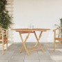 Mesa de jardín plegable madera maciza de teca Ø 110x75 cm de vidaXL, Mesas de jardín - Ref: Foro24-362618, Precio: 144,14 €, ...