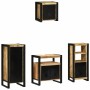 Juego de muebles de baño 4 pcs Marrón Madera de mango maciza
