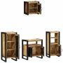 Juego de muebles de baño 4 pcs Marrón Madera de mango maciza