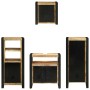 Juego de muebles de baño 4 pcs Marrón Madera de mango maciza