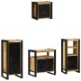 Juego de muebles de baño 4 pcs Marrón Madera de mango maciza