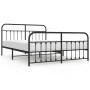 Black metal headboard and footboard bed frame 180x200 cm by vidaXL, Beds and slatted bases - Ref: Foro24-352600, Price: 151,1...