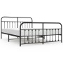 Estructura de cama cabecero y estribo metal negro 180x200 cm de vidaXL, Camas y somieres - Ref: Foro24-352600, Precio: 153,66...