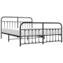 Black metal headboard and footboard bed frame 180x200 cm by vidaXL, Beds and slatted bases - Ref: Foro24-352600, Price: 151,1...