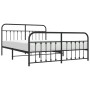 Estructura de cama cabecero y estribo metal negro 180x200 cm de vidaXL, Camas y somieres - Ref: Foro24-352600, Precio: 153,66...