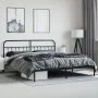 Black metal headboard and footboard bed frame 180x200 cm by vidaXL, Beds and slatted bases - Ref: Foro24-352600, Price: 151,1...