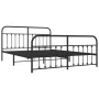 Black metal headboard and footboard bed frame 180x200 cm by vidaXL, Beds and slatted bases - Ref: Foro24-352600, Price: 151,1...