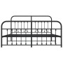 Estructura de cama cabecero y estribo metal negro 180x200 cm de vidaXL, Camas y somieres - Ref: Foro24-352600, Precio: 153,66...