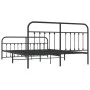 Black metal headboard and footboard bed frame 180x200 cm by vidaXL, Beds and slatted bases - Ref: Foro24-352600, Price: 151,1...
