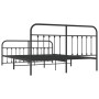 Estructura de cama cabecero y estribo metal negro 180x200 cm de vidaXL, Camas y somieres - Ref: Foro24-352600, Precio: 153,66...