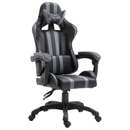 Silla de gaming de cuero sintético gris en Sillas gaming | Comprar online en Foro24