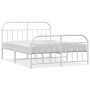 Bettgestell aus Metall mit Kopfteil und weißem Fußteil 140x190 cm von vidaXL, Betten und Lattenroste - Ref: Foro24-353702, Pr...