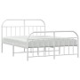 Bettgestell aus Metall mit Kopfteil und weißem Fußteil 140x190 cm von vidaXL, Betten und Lattenroste - Ref: Foro24-353702, Pr...