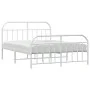 Metal bed frame with headboard and white footboard 140x190 cm by vidaXL, Beds and slatted bases - Ref: Foro24-353702, Price: ...